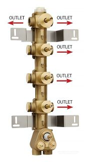 Скрытая часть для термостатического смесителя Bossini Z030275000 на пять выходов